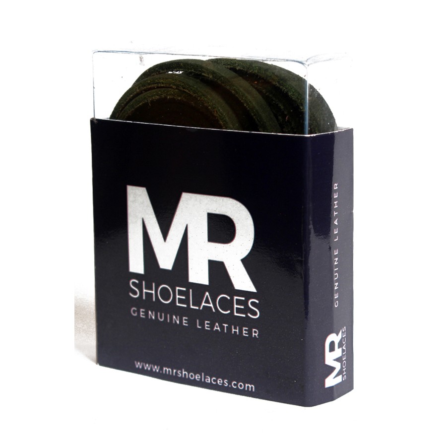 MR Shoelaces LR07 Green (Hijau) - Tali Sepatu Kulit 60cm 80cm 100cm 120cm 150cm - Premium Leather Shoelace