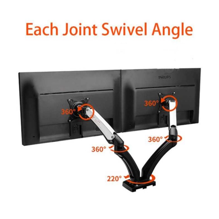 Braket Breket Bracket Dual Monitor 15 17 19 20 22 27 Inch Braket Meja Stand 2 Monitor