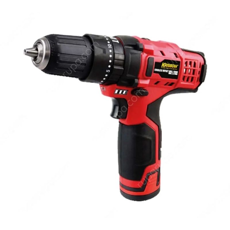 bor tanpa kabel KRISBOW cordless impact drill 10mm