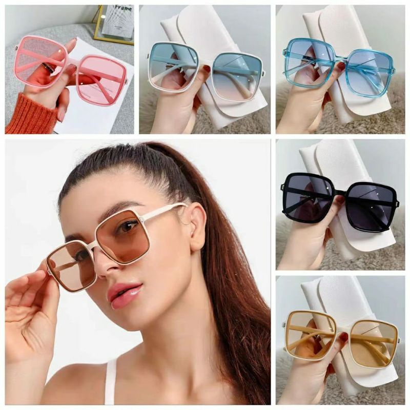 Kacamata Retro Terbaru Wanita Kotak Style Fashion Murah/ Sunglasses Import Wanita