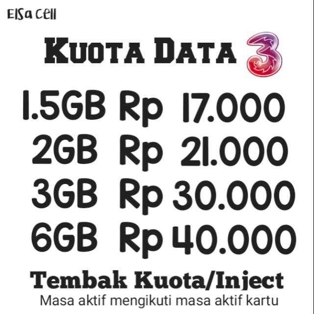 TERMURAH KUOTA 3 INJECT