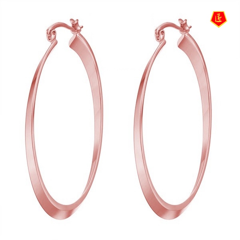 [Ready Stock]New 14K Gold Big Circle Earrings Exported