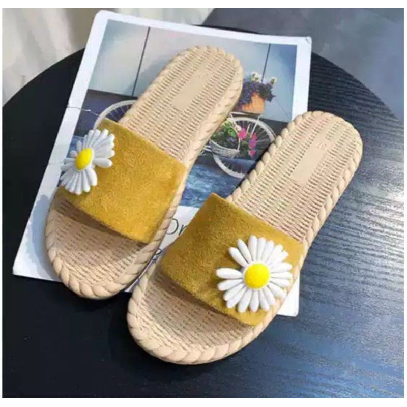 Home-SONIA Sandal Etnik Suede Selop Bunga Lily Sp639