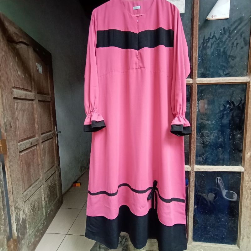 gamis jumbo bahan wolfis