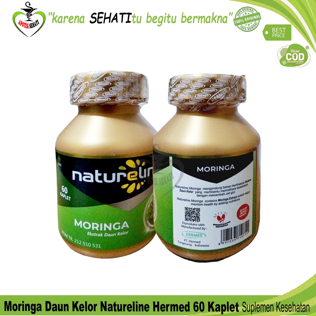 Moringa Natureline Hermed 60 Kaplet Extrak Daun Kelor Suplemen Kesehatan