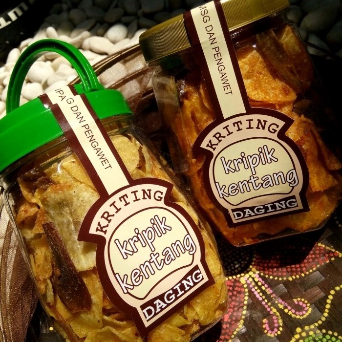 

504Oekho Kriting Homemade (Kripik Kentang Daging) - Pedas 6J477iyfi