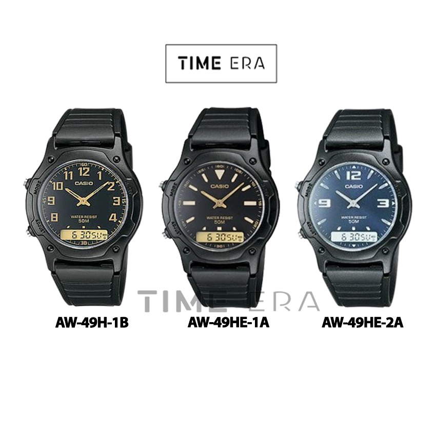 Casio Original AW49H-1B / AW-49HE-1A 2A 7A Jam Tangan Pria Analog Karet