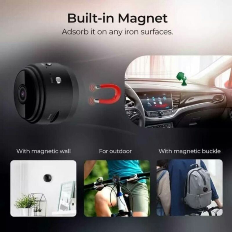 KAMERA PENGINTAI IP Mini Spy Camera WiFi Hidden MAGNET A9 CAMERA 8MP Wireless HD 1080P wifi Kamera bisa pantau luar kota dijamin mantap 100%  MANTAP