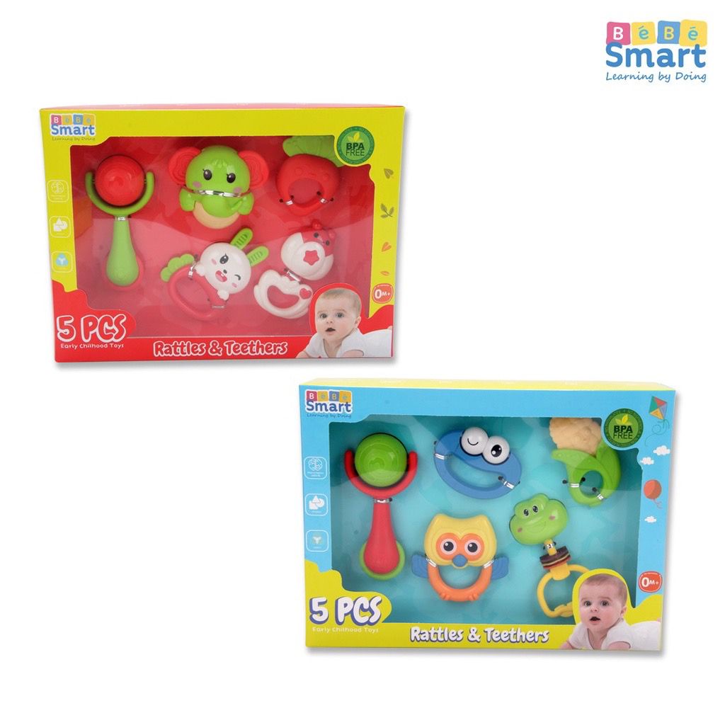 Bebe Smart Rettles &amp; Teether 5 set - Mainan Anak