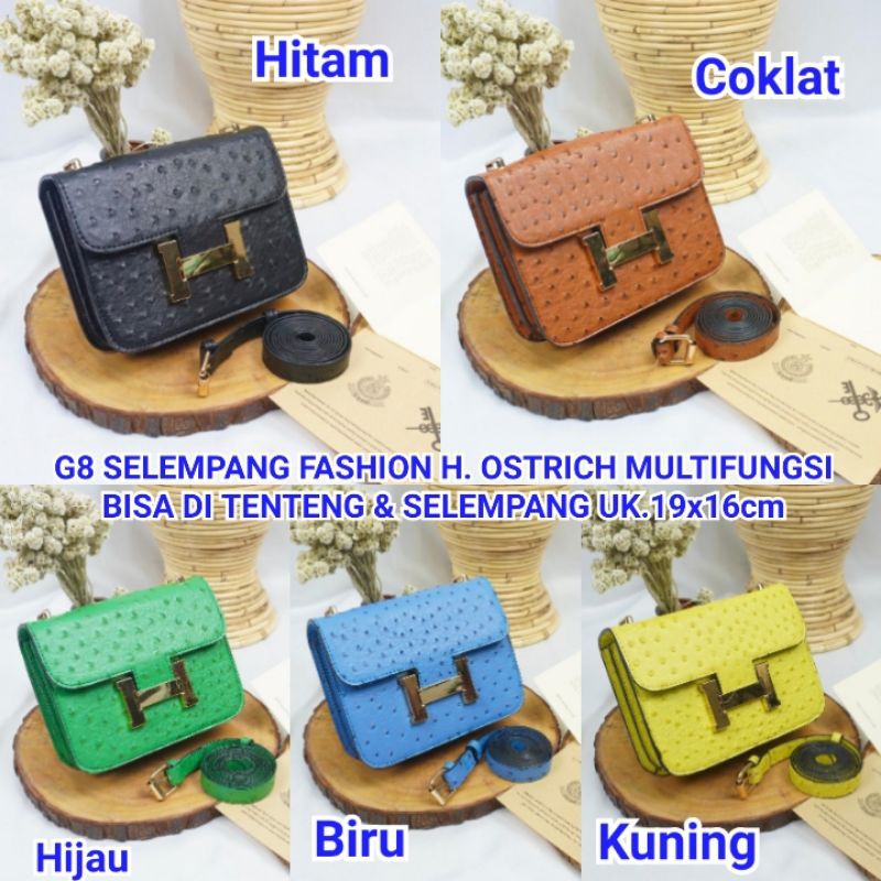 G8 H.CONSTANCE OSTRICH ALA NAGITA  Uk.19x16cm TAS STJ slempang