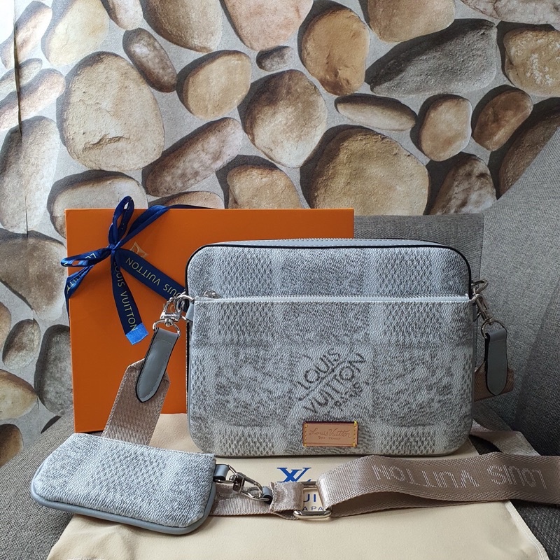 

Tas eLVi Trio Messenger Damier Salt Canvas Unisex AM50068