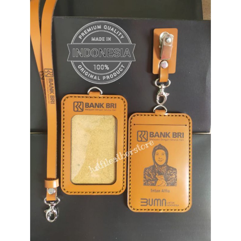 

⭐⭐⭐⭐⭐ NAMETAG KULIT CUSTOM/LANYARD CARD HOLDER FREE DESIGN LOGO DAN NAMA