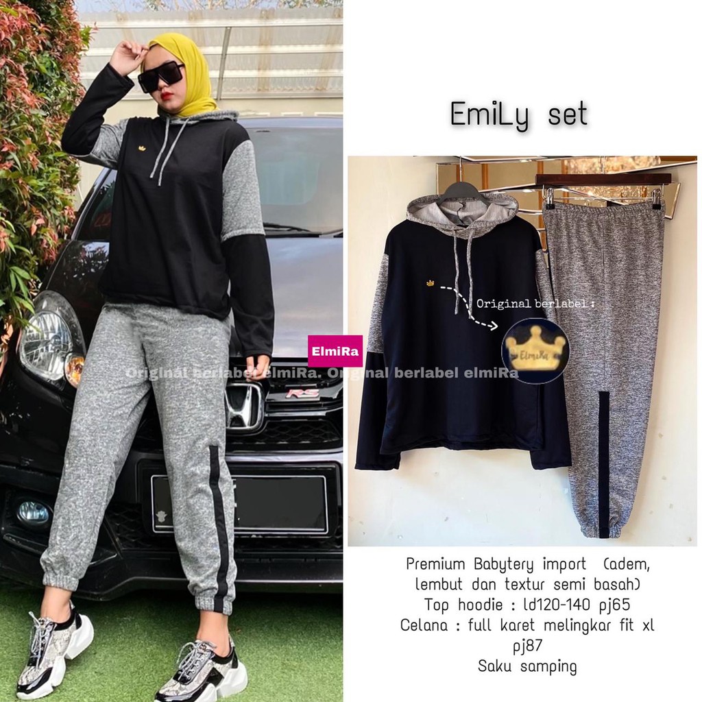AllForYou Setelan Celana Training Wanita Baby terry import premium