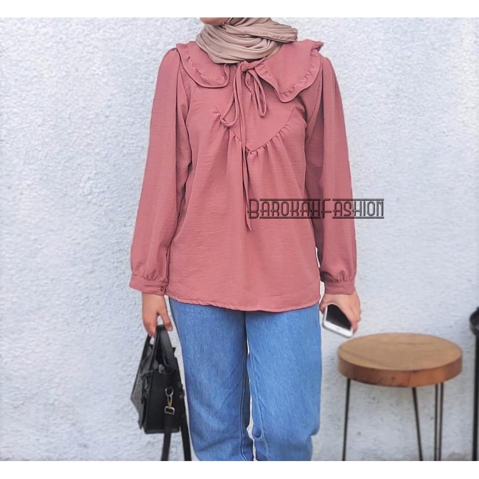 DELOFA BLOUSE/BLOUSE WANITA/BLOUSE CRINKLE/BLOUSE