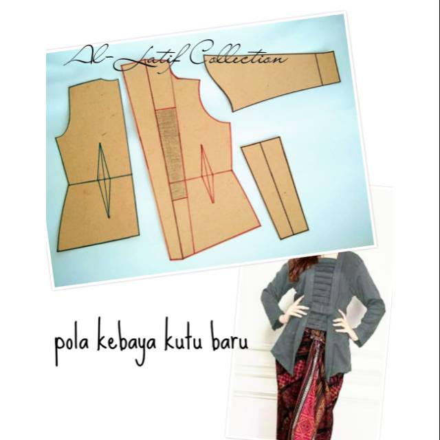 Pola instan / pola jiplak kebaya kutu baru