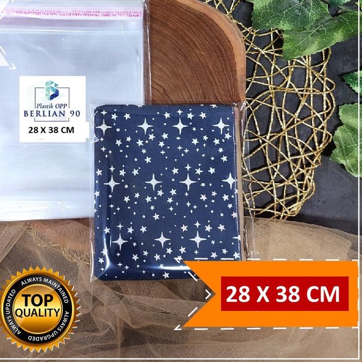

✾ PLASTIK OPP EKONOMIS 28 X 38 CM / PLASTIK KEMASAN BUNGKUS BAJU KAOS GARMENT ❂