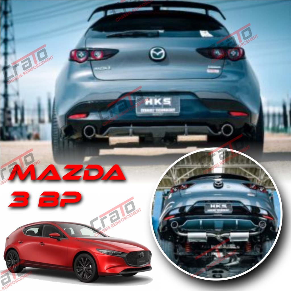 Aksesoris Muffler Exhaust Knalpot HKS Legal Carbon exhaust mazda 3 Hatchback BP 19+ CX30 (32008-ZZ00