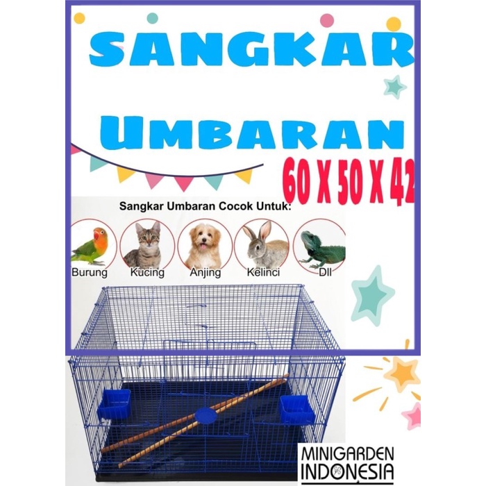 ✔COD✔ SANGKAR BURUNG UMBARAN 60x50 kandang besi lipat hewan peliharaan