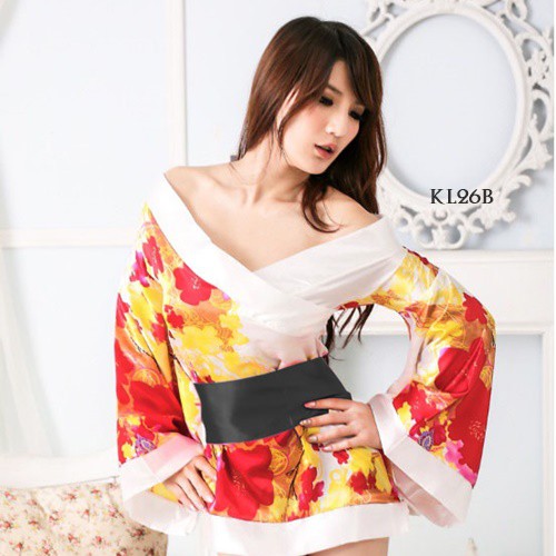 [PRODUK TERLRIS] BAJU TIDUR KIMONO WANITA KIMONO JEPANG PIYAMA KIMONO PUTIH KL26B