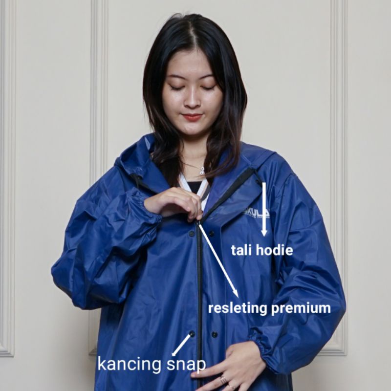 Jas Hujan AKULA Jas Hujan Setelan Jaket Celana Pria Wanita Terbaik Bahan PVC Anti Rembes