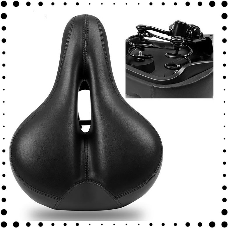 Grab Medan WEST BIKING Sadel Sepeda Bike Saddle Leather Model Spring - Black