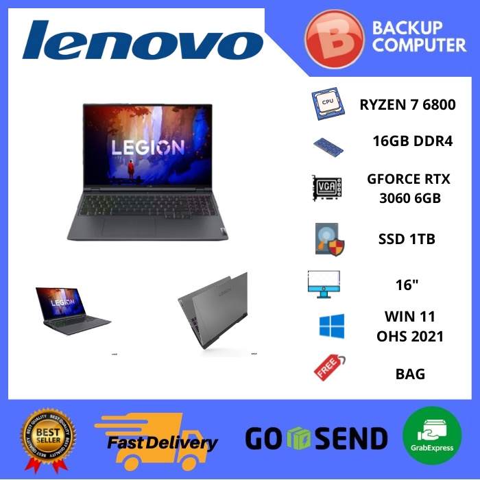 LAPTOP LENOVO Legion5Pro 16ARH7H 82RG0015ID Ryzen 7 6800H