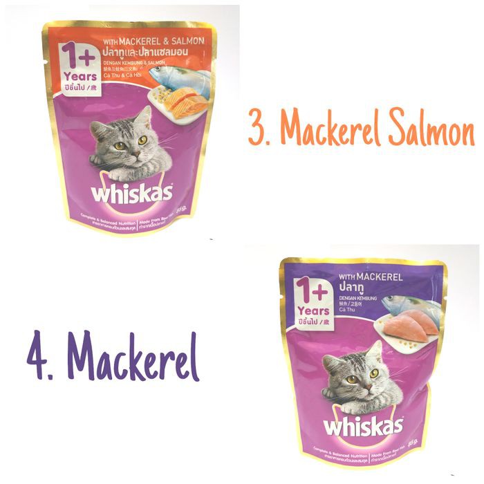 Whiskas Adult Pouch 80 gram Wet Food Cat Makanan Kucing Basah 80gr Food Sachet bukan Junior Pouch Saset