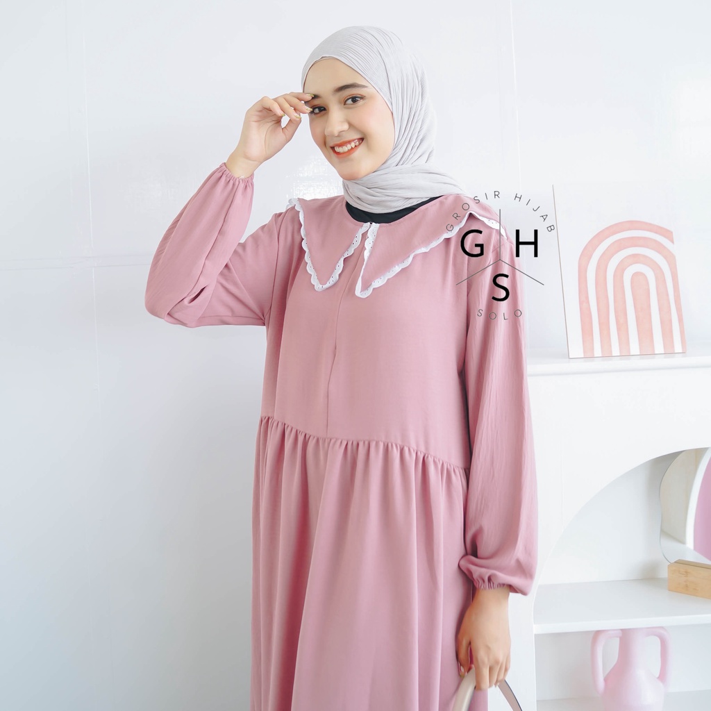 (MGA) GAMIS STACI MIDI DAILY BUSUI DRESS RAYON CRINCLE