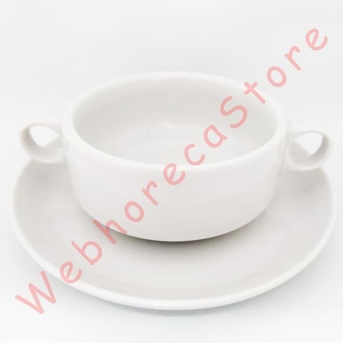 Ready oke] Zuppa Soup Cup Saucer Consomme 4"/ Cangkir Tatak sop Catering Keramik