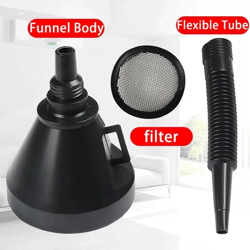 2in1 Corong Filter Oli / Bahan Bakar / Bahan Bakar Mobil / Motor Universal Dengan Saringan Bisa Dilepas Others