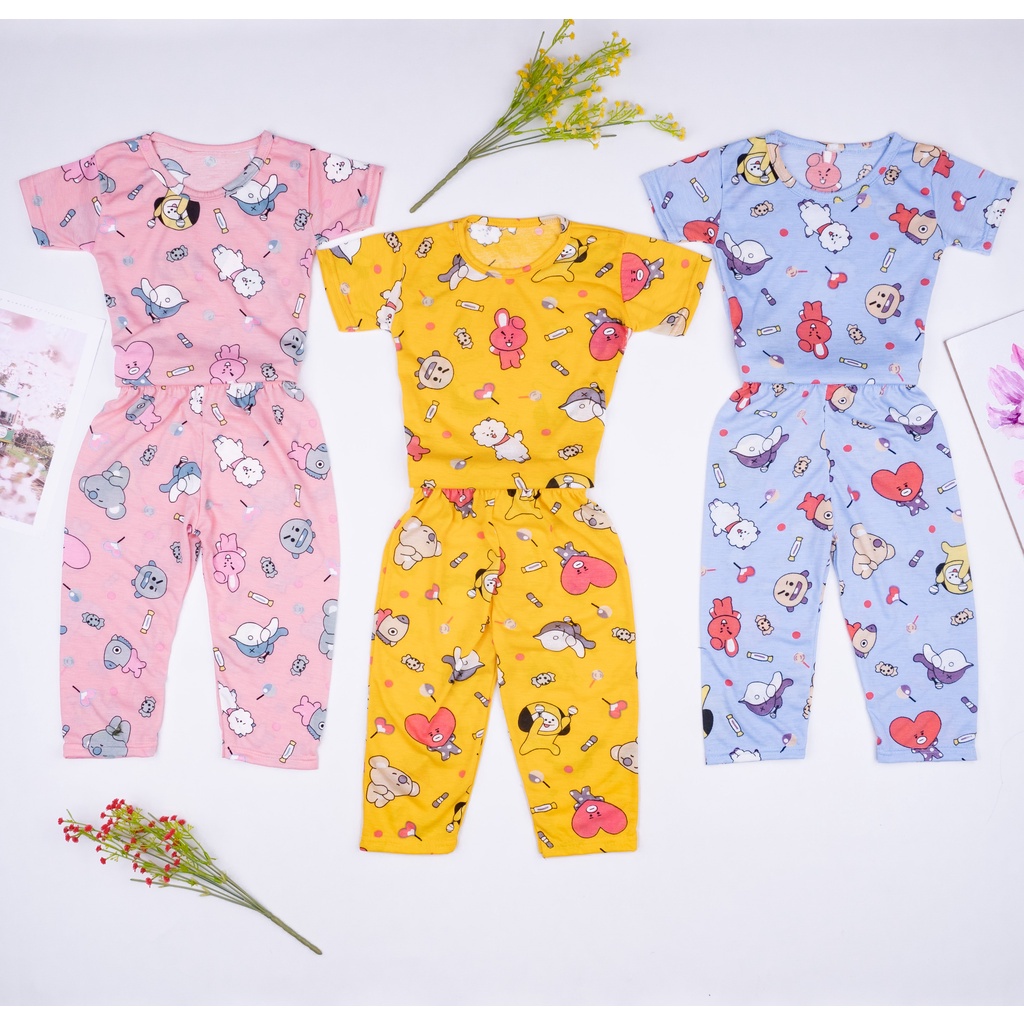 IL - Setelan Anak Unisex / Set Baju Pendek &amp; Panjang / Kaos Anak Motif Karakter