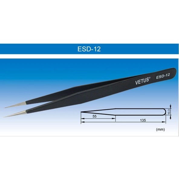 PINSET COILING VAPE VETUS TWEEZER ESD-12 ORI PINSET VETUS TWEEZER