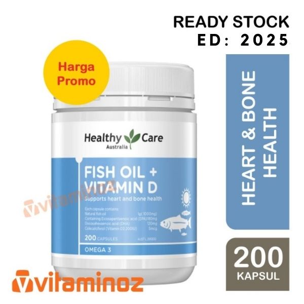 Jual Healthy Care Fish Oil Vitamin D 200 Kapsul Shopee Indonesia