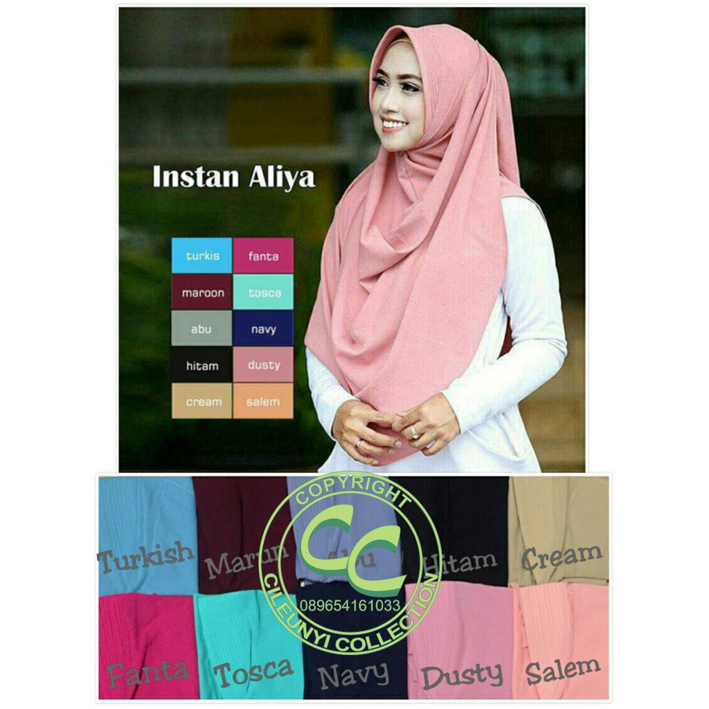 Hijab Instant Jilbab Diamond Georgette Aliya Pad