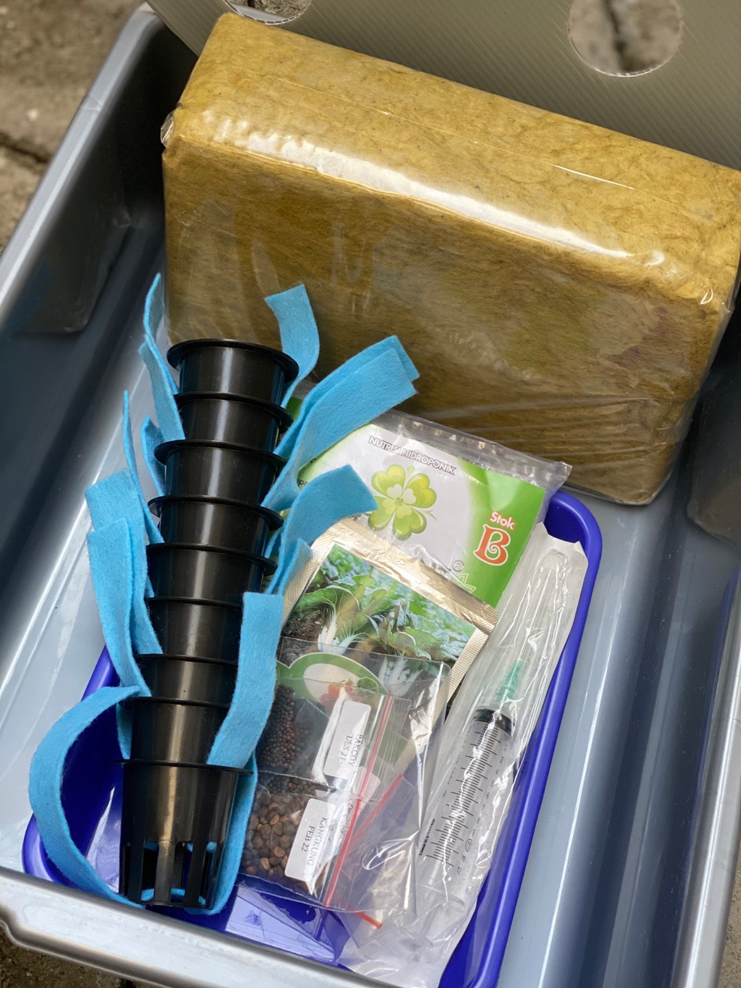 Paket Starter Kit Hidroponik 1 Set Slab Komplit (nampan + Spuit) Murah