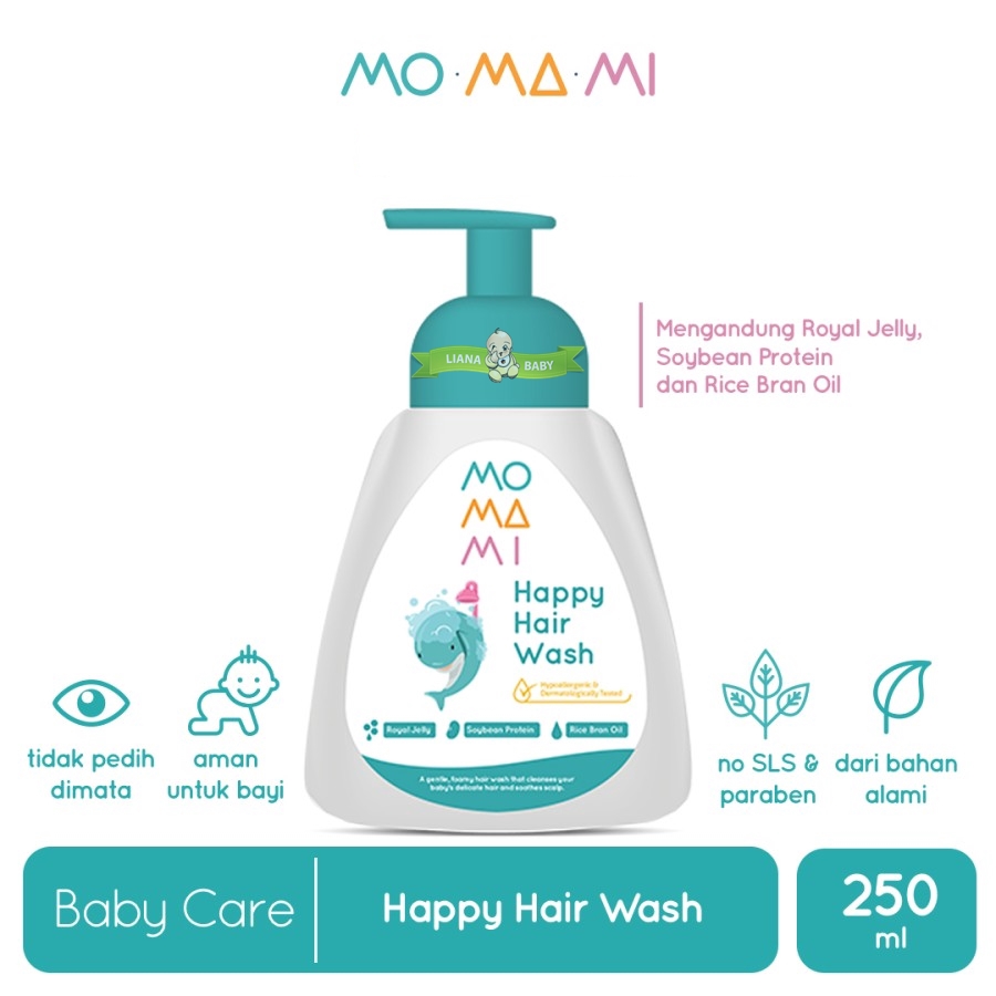 PERA501 SHAMPOO FOAM BAYI MOMAMI HAPPY HAIR WASH 250 ML