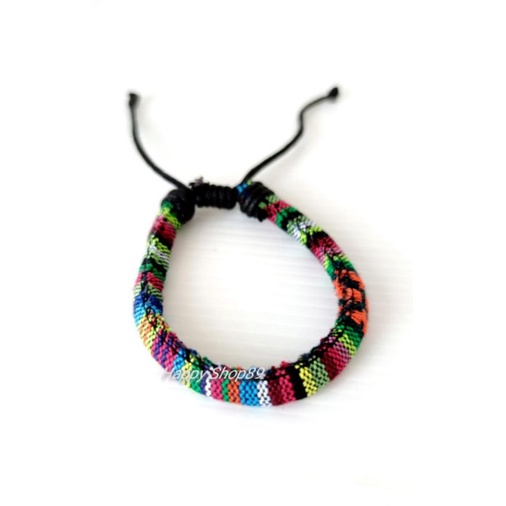 Gelang Serut Pria wanita gelang serut bahan tali kombinasi warna