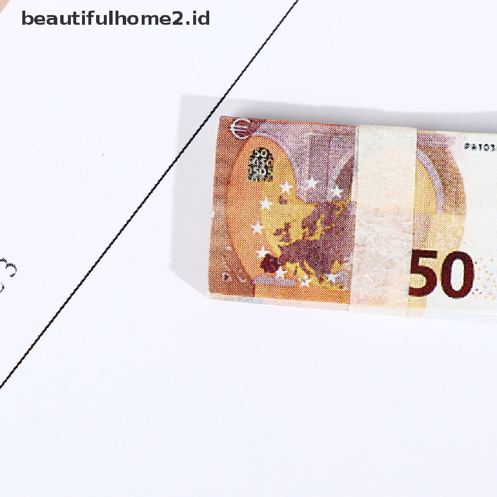 [beautifulhome2.id] 20Pcs/Set Dollhouse Pocket Euro Simulation Toy Banknote Mini Miniature Model ID