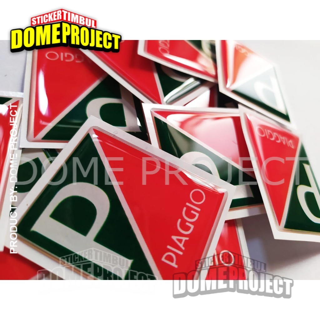 EMBLEM DASI VESPA PIAGGIO HIJAU MERAH ITALY STIKER LENTUR