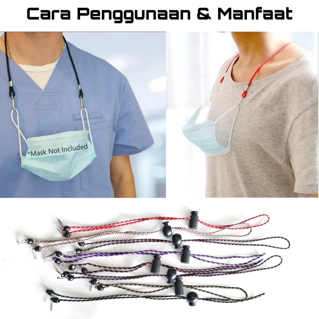 Tali Masker strap Konektor headloop Gantungan masker Pria Wanita Tali STRAP LANYARD WARNA RANDOM