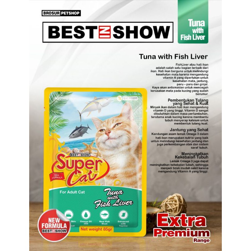 supercat makanan basah kucing adult kitten sachet pouch 85gr