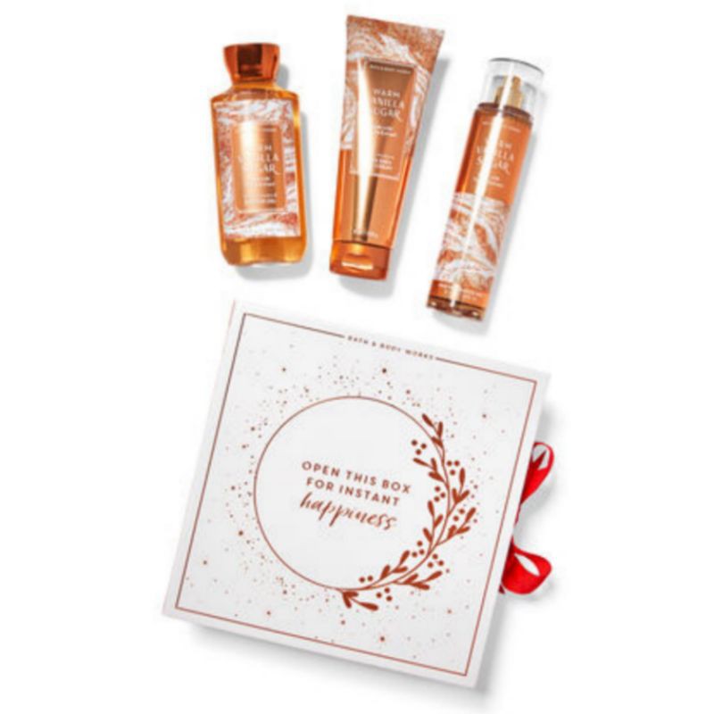 BATH &amp; BODY WORKS BBW FULLLSIZE GIFT SET BOX GINGHAM ROSE WARM VANILLA SUGAR WVS CHAMPAGNE TOAST YOU'RE THE ONE YTO INTO THE NIGHT ITN IN THE STARS ITS AWAKENING SUN RESTFUL MOON A THOUSAND WISHES ATW