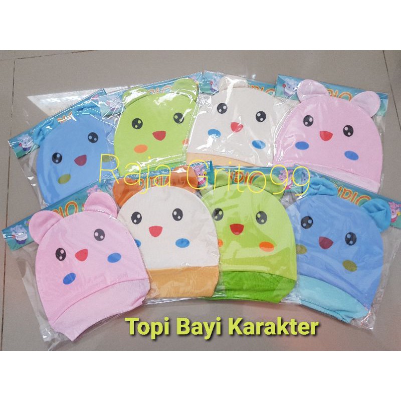 Topi Bayi Telinga Olala / Topi Karakter lucu Usia New Born 0 - 3 Tahun Bahan Premium / Topi kupluk bayi karakter binatang