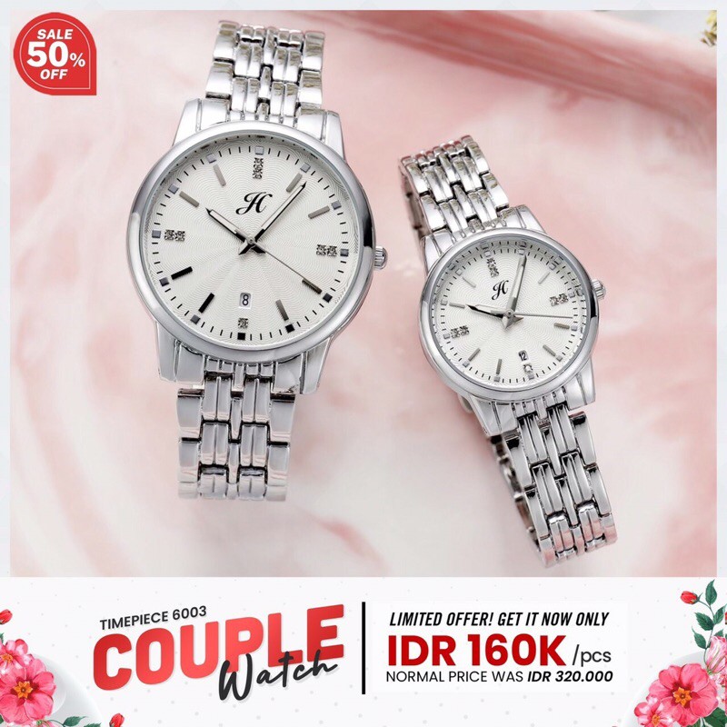 Jam Tangan Couple Pria Wanita Jimshoney 6003 Watch Glamour / Jam Murah Mewah