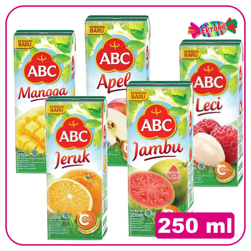 ABC JUICE ( MANGGA / LECI / JERUK / APEL / JAMBU ) 250 ML
