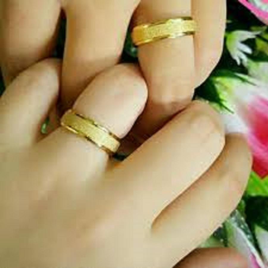 (FREE BOX) CINCIN TUNANGAN COUPLE PASIR DAPAT BOX BENTUK LOVE