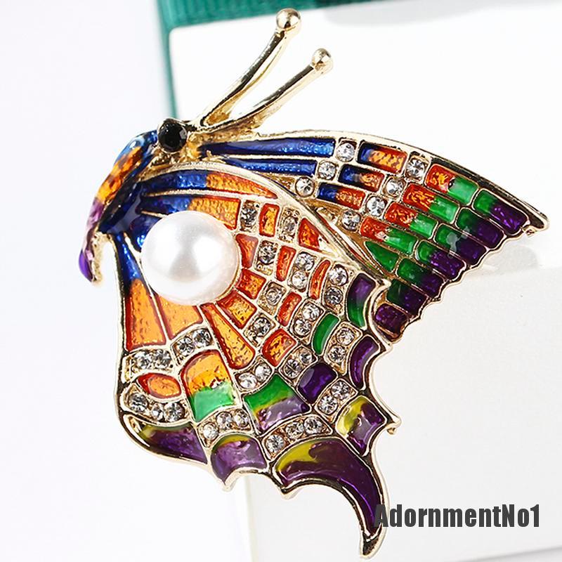 (Adornmentno1) Bros / Pin Butterfly Kristal Berlian Imitasi Untuk Pengantin Wanita