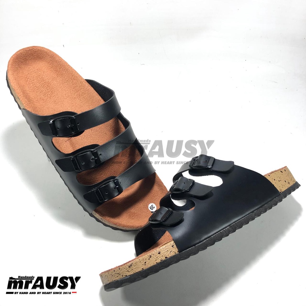 Sandal Selop Wanita Casual mrAUSY Ringan Strap 3 Gesper 3