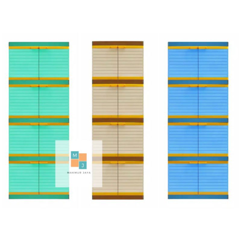 LEMARI PLASTIK CLUB SUSUN 4 MINIMALIS - MOTIF TIMBUL