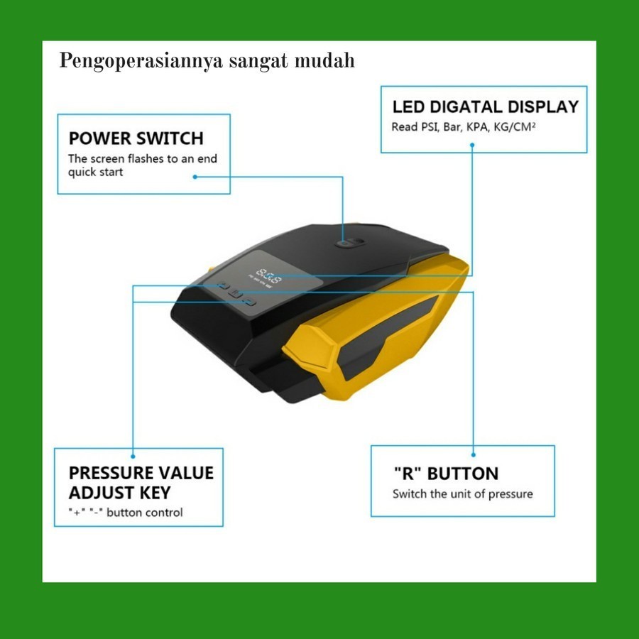 Pompa Ban Mobil Motor Elektrik Portable Darurat car Multifungsi